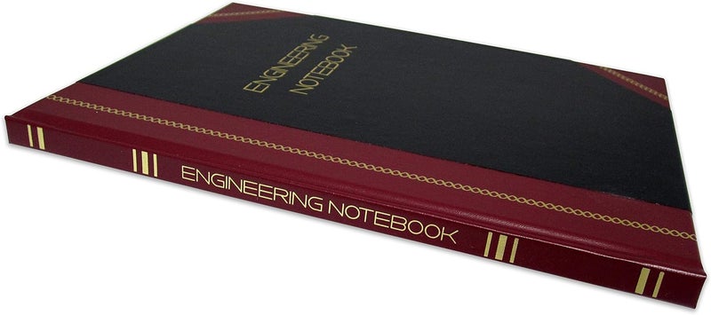 BookFactory دفتر هندسي احترافي - 168 صفحة (تنسيق شبكة 0.25 بوصة)، 8 بوصة × 10 بوصة، دفتر مختبر مهندسين، غلاف أسود ومارون، مقوى بخياطة الأقسام (صنع في الولايات المتحدة) - Image 2